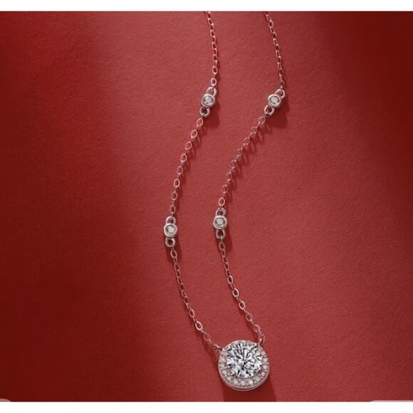 1CT MOISSANITE STERLING SPARKLING NECKLACE! GRA CERTIFIED CERTIFICATE! GORGEOUS! - Picture 10 of 13